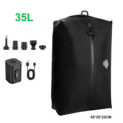 17L 28L 35L travel Vacuum Bag Reusable Storage Bag Outdoor Compression Bag with Air Pump（DOUBLE CLICK TO  START) for Suitcases