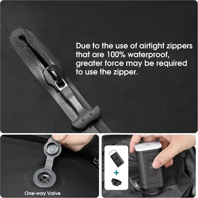 17L 28L 35L travel Vacuum Bag Reusable Storage Bag Outdoor Compression Bag with Air Pump（DOUBLE CLICK TO  START) for Suitcases