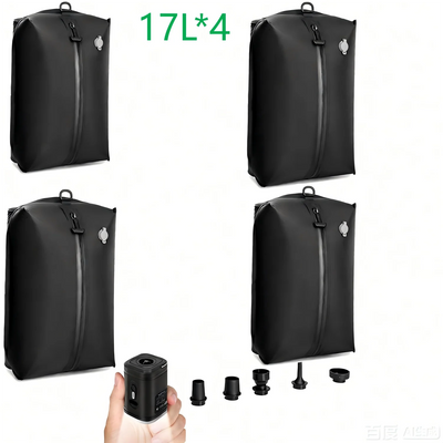 17L 28L 35L travel Vacuum Bag Reusable Storage Bag Outdoor Compression Bag with Air Pump（DOUBLE CLICK TO  START) for Suitcases