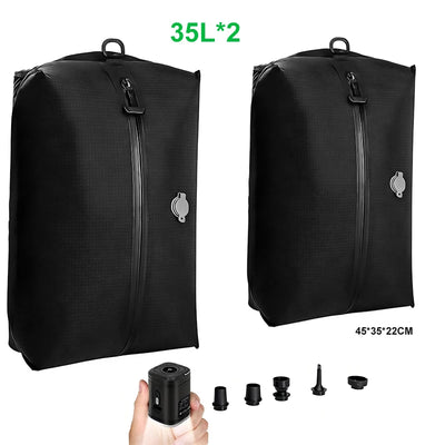 17L 28L 35L travel Vacuum Bag Reusable Storage Bag Outdoor Compression Bag with Air Pump（DOUBLE CLICK TO  START) for Suitcases