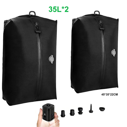 17L 28L 35L travel Vacuum Bag Reusable Storage Bag Outdoor Compression Bag with Air Pump（DOUBLE CLICK TO  START) for Suitcases