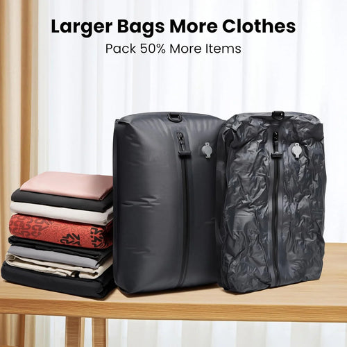 17L 28L 35L travel Vacuum Bag Reusable Storage Bag Outdoor Compression Bag with Air Pump（DOUBLE CLICK TO  START) for Suitcases
